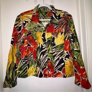 Chico's Multicolor Tropical Print Jacket